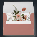 Autumn Floral Dusty Rose Return Address Envelope<br><div class="desc">Chic solid color dusty rose 5x7 envelope with return address on back flap. Envelope is lined with elegant watercolor earth tone Autumn botanical floral and foliage bouquet.</div>