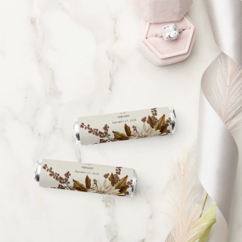 Autumn Floral Earthy Tones Watercolor Fall Wedding Breath Savers Mints