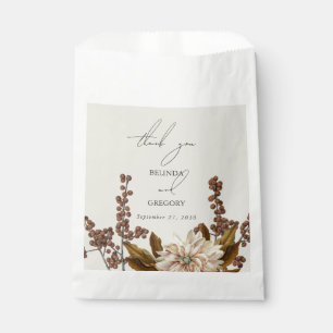 Autumn Floral Earthy Tones Watercolor Fall Wedding Favor Bag