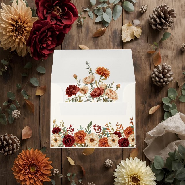 Autumn Floral Fall Wedding Envelope (Creator Uploaded)