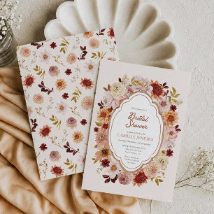 Autumn Floral Garden Bridal Shower Invitation