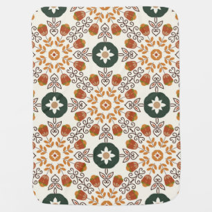 Autumn Floral Geometric, Vintage Seamless. Baby Blanket