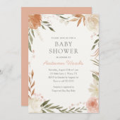 Autumn Floral Girl Baby Shower Invitation (Front/Back)