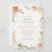 Autumn Floral Girl Baby Shower Invitation (Front)