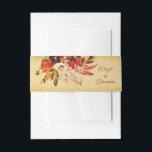 Autumn Floral Gold Washed Invitation Belly Band<br><div class="desc">Watercolor floral elements in beautiful fall colors,  set over a soft gold washed background. The design is finished with autumn red calligraphy. If you would like assistance or a custom order,  please send me an email or message me on this site. I would love to help! susanmingaydesigns@gmail.com</div>