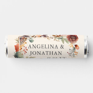 Autumn Floral Ivory Boho Fall Wedding Favor Mints