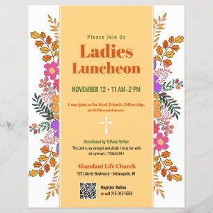 Autumn Floral Ladies Church Luncheon Flyer