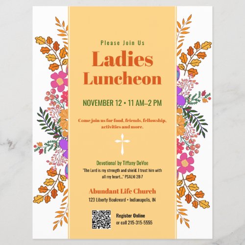 Autumn Floral Ladies Church Luncheon Flyer