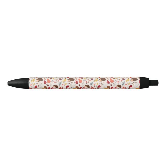 Autumn Floral Leaves and Hedgehog Pattern Pen (Front)