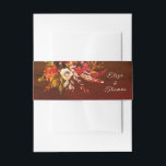 Autumn Floral Marbled Brown Invitation Belly Band<br><div class="desc">Watercolor floral elements in beautiful fall colors,  set over a marbled russet and brown background. The design is finished with ivory script calligraphy. If you would like assistance or a custom order,  please send me an email or message me on this site. I would love to help! susanmingaydesigns@gmail.com</div>