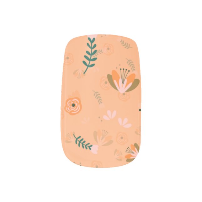 Autumn Floral Minx Nail Art (Left Thumb)