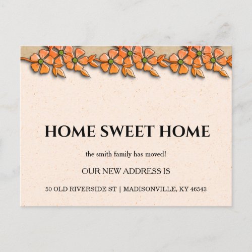 Autumn Floral New Address Moving Announcement