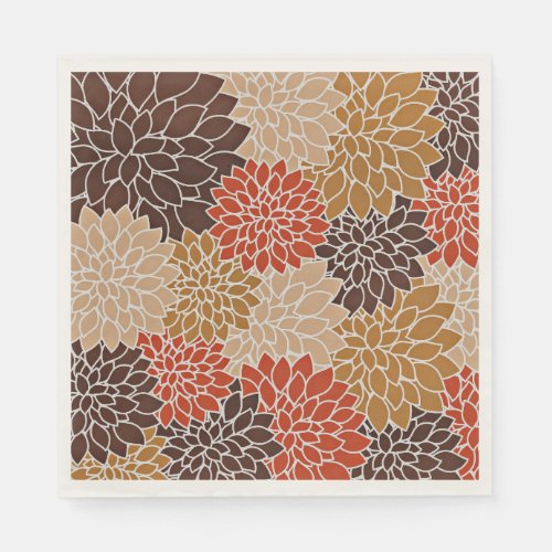 Autumn Floral Pattern Napkins