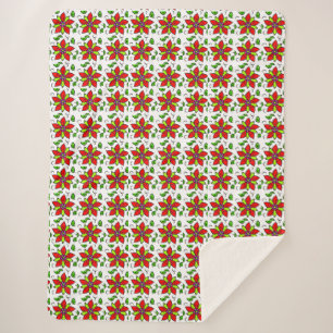 Autumn Floral Pattern Sherpa Blanket