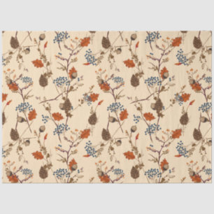 Autumn Floral Pinecone Gift Wrapping Tissue Paper