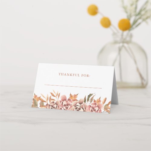 Autumn Floral Place Card