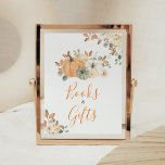 Autumn Floral Pumpkin Baby Shower Books and Gifts Poster<br><div class="desc">Make your event special with this Floral Pumpkin Baby Shower with our cute and lovely printable Books and Gifts Sign featuring adorable Boho Baby Shower theme. Download,  personalize,  and create lasting memories with this perfect touch for your joyous celebration!

BS869</div>