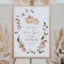 Autumn Floral Pumpkin Baby Shower Poster