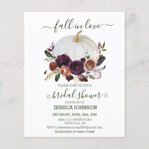 Autumn Floral Pumpkin Boho Bridal Shower Budget