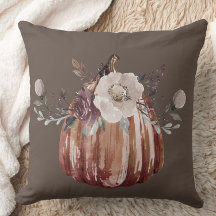 Autumn floral pumpkin brown, terracotta, plumb