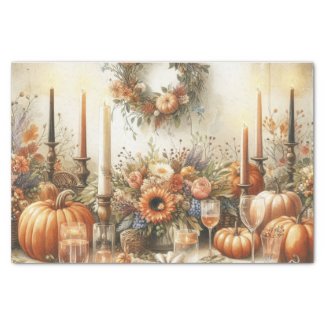 Autumn Floral Pumpkin Decoupage 