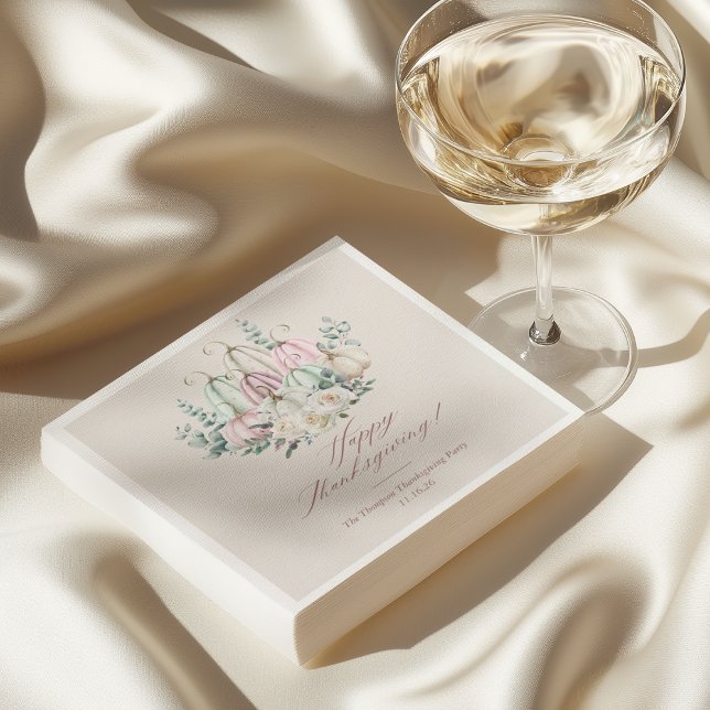 Autumn Floral Pumpkin Thanksgiving  Napkins (Creator Uploaded)