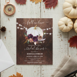 Autumn Floral Pumpkin Wood Bridal Shower Budget