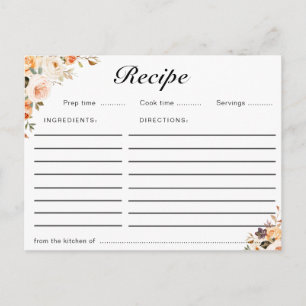Autumn floral recipe card