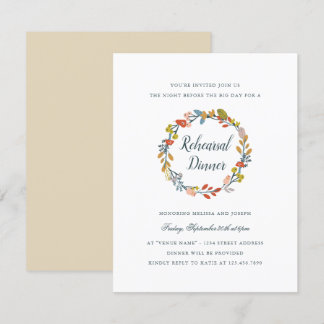 Autumn Floral Rehearsal Dinner Invitation