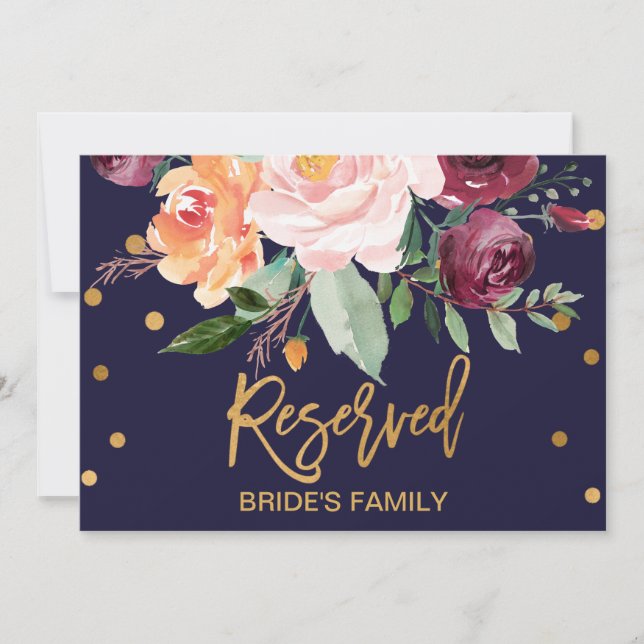 Autumn Floral Reserved Sign (Front)