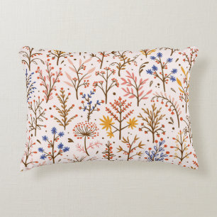 Autumn Floral Seamless Pattern. Doodle Plants, Bra Accent Pillow