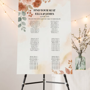 Autumn Floral Seating Chart Sign
