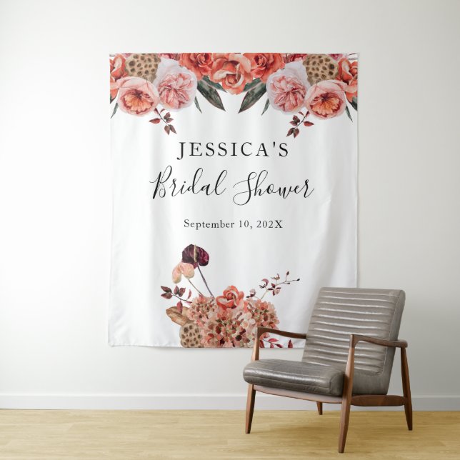 Autumn Floral Shower Backdrop Photo booth (In Situ)