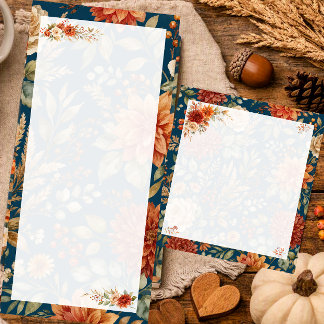 Autumn Floral Slim Writing Pad