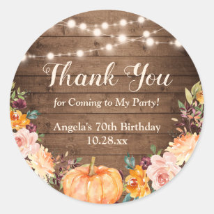Great for Party Favors Envelope Seals & Goodie Bags Blue Watercolor Pickup Truck Full of Pumpkins Fall & Autumn Birthday Thank You Sticker Labels 40 2 Party Circle Stickers by AmandaCreation 