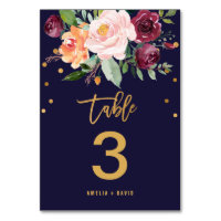 Autumn Floral Table Number