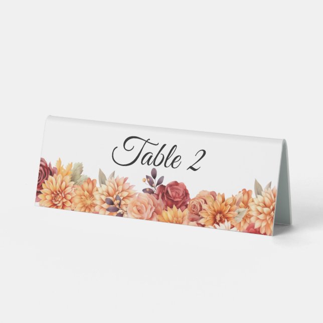 Autumn Floral  Table Tent (Front)