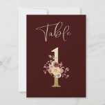 Autumn Floral Table Wedding Number Card<br><div class="desc">An autumn floral arrangement on gold table wedding number card.</div>