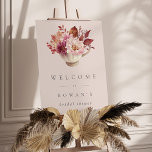 Autumn Floral Teacup Bridal Shower Welcome Sign<br><div class="desc">Fall in love with this romantic design for autumn bridal shower teas. Elegant design features a soft blush background graced with a bouquet of watercolor flowers nestled in a teacup. Personalize this welcome sign with your bridal shower details.</div>