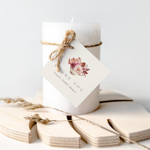 Autumn Floral Teacup Fall Bridal Shower Tea Favor Tags