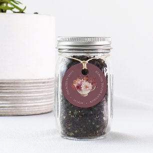 Autumn Floral Teacup Fall Bridal Shower Tea Favor Tags