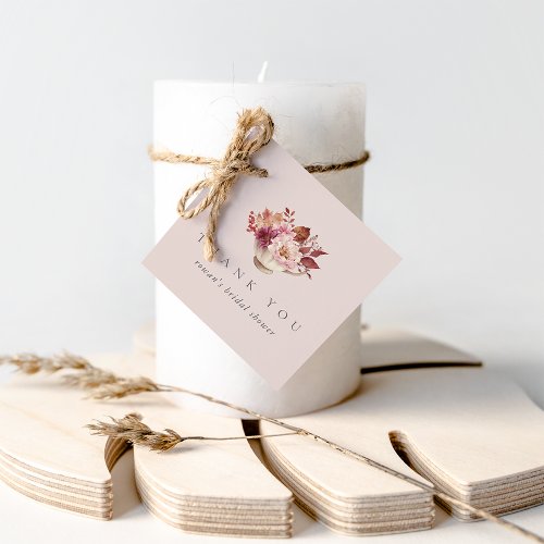 Autumn Floral Teacup Fall Bridal Shower Tea Favor Tags