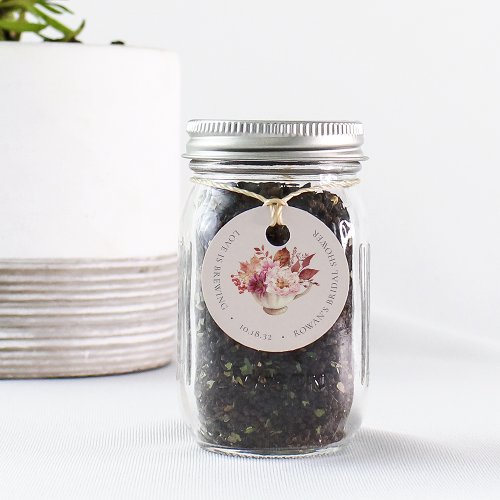 Autumn Floral Teacup Fall Bridal Shower Tea Favor Tags