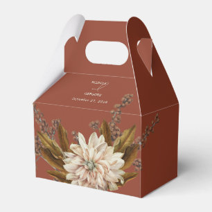 Autumn Floral Terracotta Watercolor Fall Wedding Favor Boxes