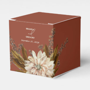 Autumn Floral Terracotta Watercolor Fall Wedding Favor Boxes