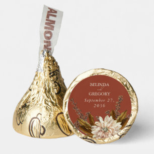 Autumn Floral Terracotta Watercolor Fall Wedding Hershey®'s Kisses®
