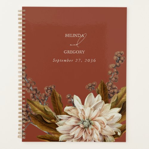 Autumn Floral Terracotta Watercolor Fall Wedding Planner