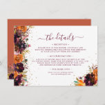 Autumn Floral Terracotta Wedding Details Enclosure Card