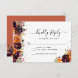 Autumn Floral Terracotta Wedding RSVP Enclosure Card