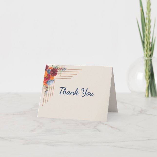 Autumn Floral Thank You Cards (Front)
